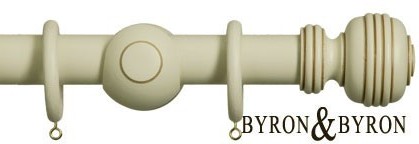 Wooden curtain poles by Byron and Byron